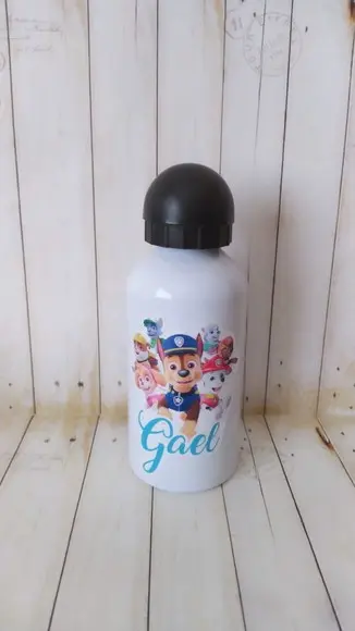 Garrafa Squeeze Escolar Patrulha Canina Tampa Bolinha