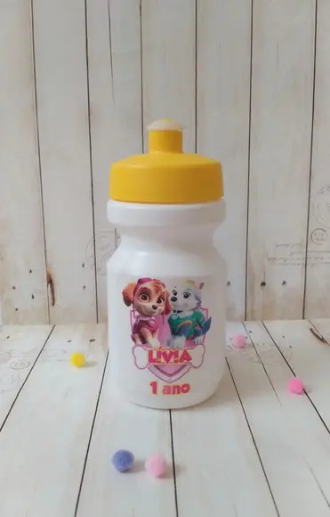 Garrafa Squeeze Lembrancinha Skye e Everest