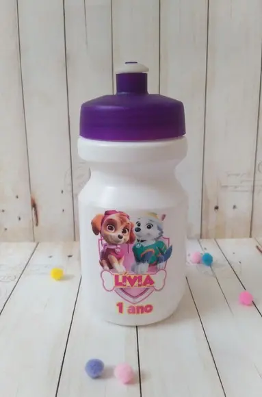 Garrafa Squeeze Lembrancinha Skye e Everest
