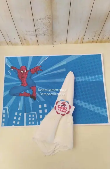 Jogo Americano Aniversário Homem Aranha Personalizado