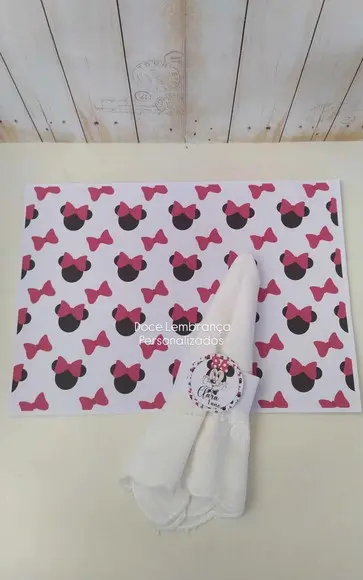 Jogo Americano Aniversário Minnie Personalizado