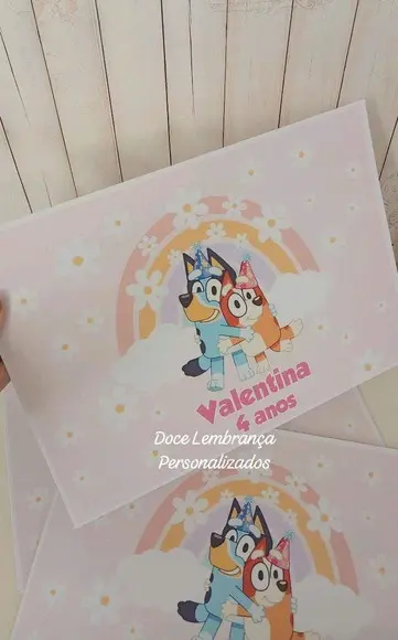 Jogo Americano Bluey Aniversário Infantil Kit Lanche Escola