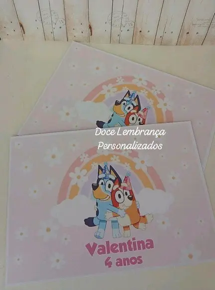 Jogo Americano Bluey Aniversário Infantil Kit Lanche Escola