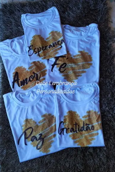 Kit 4 Camisetas Festa Ano Novo Reveillon Amor Família Paz