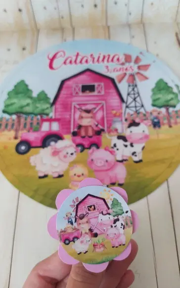 Kit Aniversário Festa Mesa Posta Fazendinha Rosa