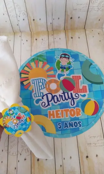 Kit Aniversário Festa Mesa Posta Pool Party Festa na Piscina