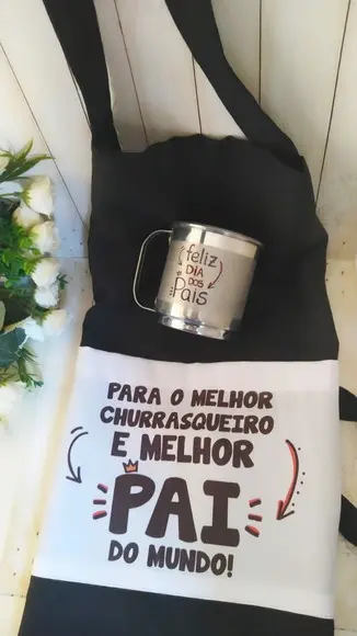 Kit Avental + Caneca Alumínio Dia Dos Pais
