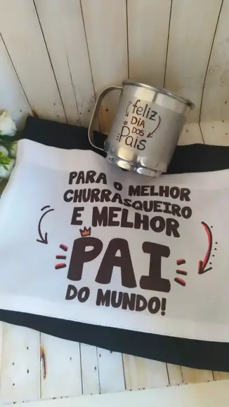 Kit Avental + Caneca Alumínio Dia Dos Pais