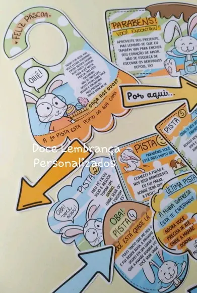 Kit Caça aos Ovos Coelho da Páscoa Azul e Laranja