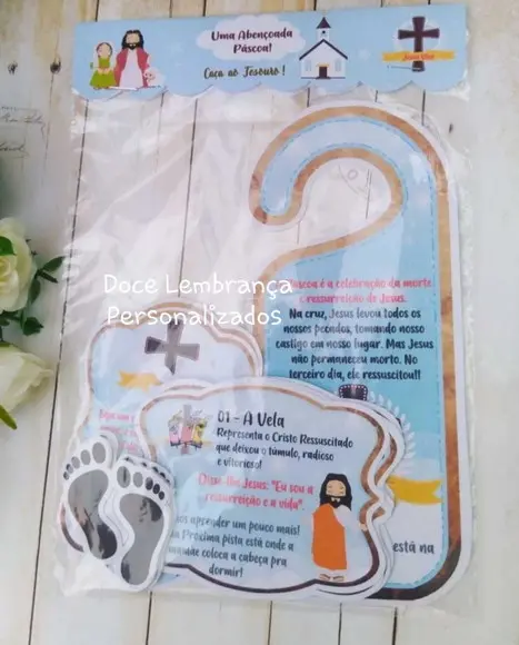 Kit Caça aos Ovos Religioso Páscoa Cristã