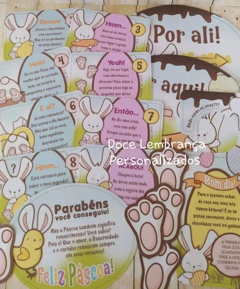 Kit Caça aos Ovos Trilha do Coelho da Páscoa