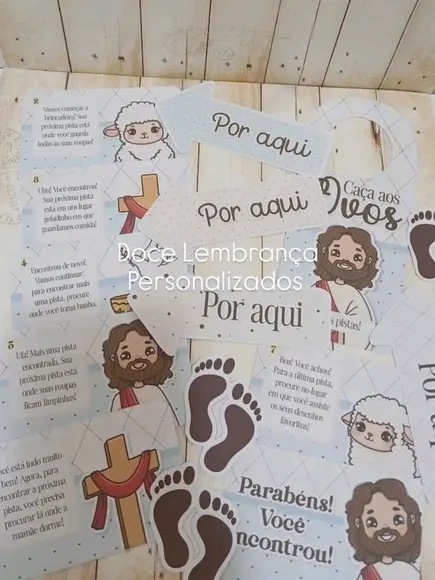 Kit Caça aos Ovos Religioso Páscoa Cristã Jesus