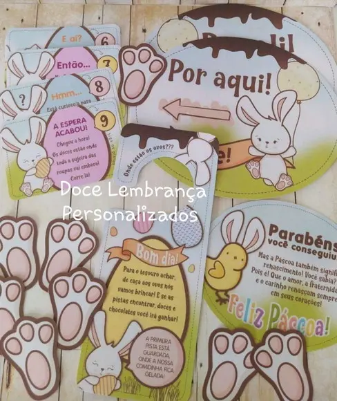 Kit Caça aos Ovos Trilha do Coelho da Páscoa