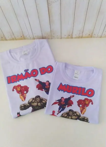 Kit Camisetas Aniversário Vingadores/super Heróis