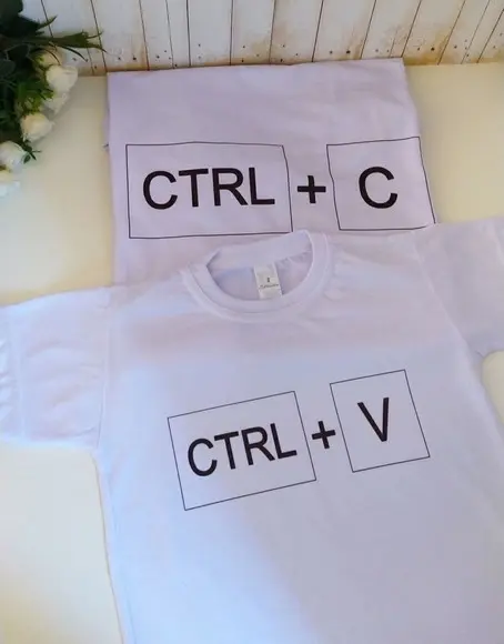 Kit Camisetas Personalizadas Ctrl c Ctrl V (pai e Filho (a)