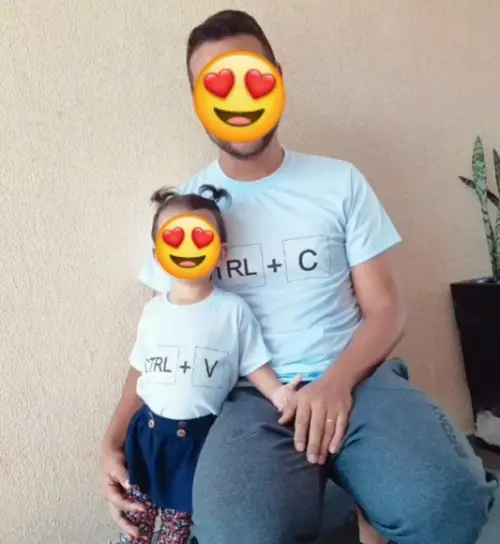 Kit Camisetas Personalizadas Ctrl c Ctrl V (pai e Filho (a)