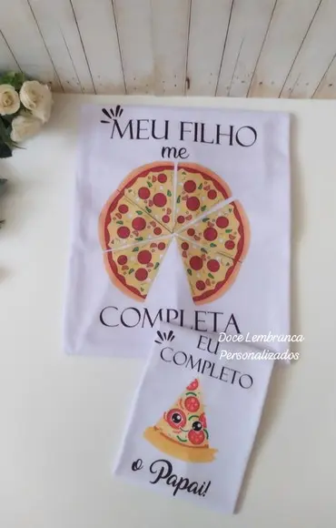 Kit Camisetas Personalizadas Pizza Meu Pai Me Completa