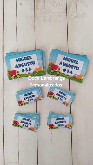 Kit Escolar Agenda Etiqueta Personalizada Caminhão Carrinho