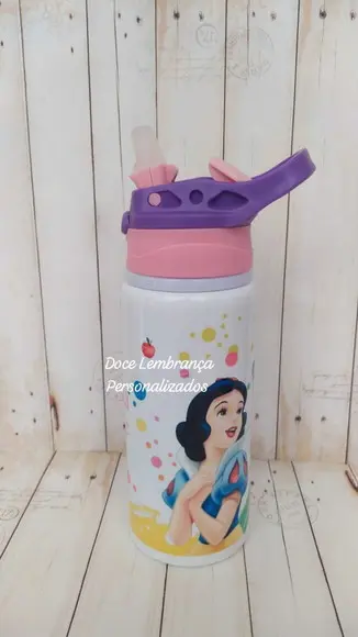 Kit Escolar Branca de Neve Etiqueta Garrafa Kids Agenda