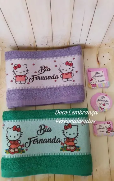 Kit Escolar Etiqueta, Toalhinha Hello Kit Personalizada