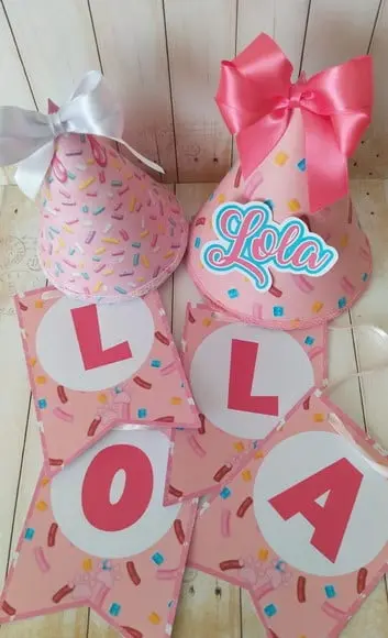 Kit Festa Aniversário Bandeirola e Chapéu Personalizados