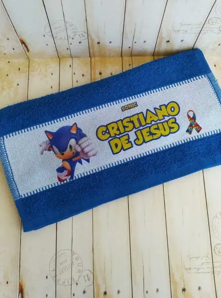 Kit Escolar Toalhinha, Garrafa Sonic (símbolo Autismo)