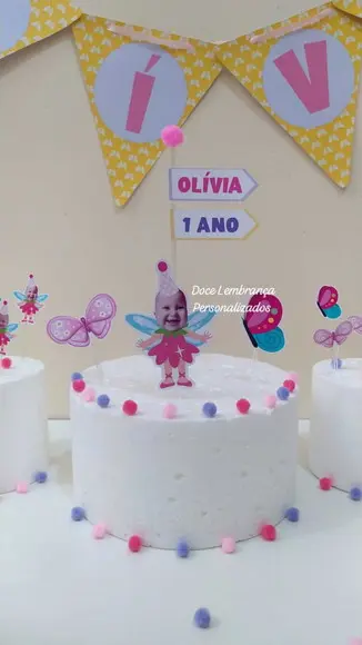 Kit Festa Aniversário Borboleta Rostinho Bebê com Chapéu Per