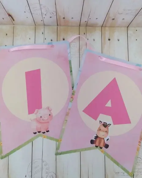 Kit Festa Fazendinha rosa personalizado