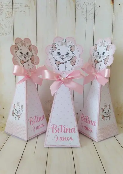 Kit Festa Gatinha Marie Topper e Lembrancinhas