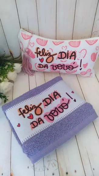 Kit Nécessaire + Toalhinha Personalizada Dia dos Avós