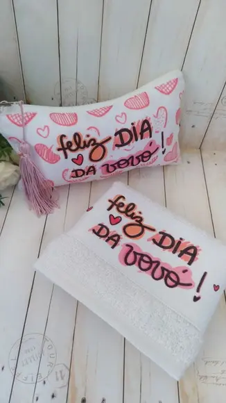 Kit Nécessaire + Toalhinha Personalizada Dia dos Avós