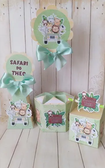 Kit Safari Baby Personalizado 40 Peças Lembrancinha