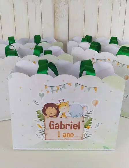 Kit Safari Baby Sacolinha, Livro Colorir, Rótulo Suculentas
