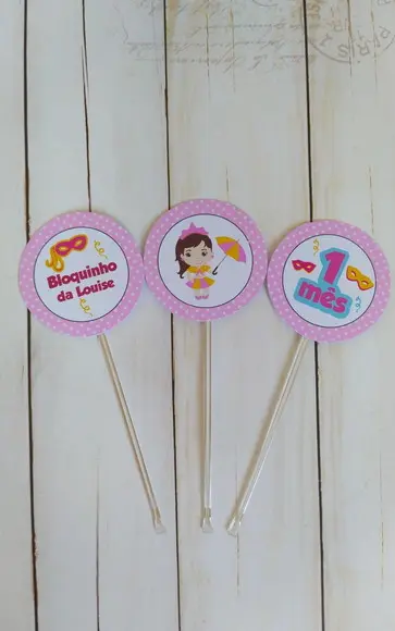 Kit Topper Bolo e Docinhos Bloquinho Carnaval