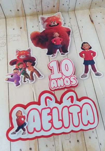 Kit Topper de Bolo e Docinhos Red Crescer É Uma Fera