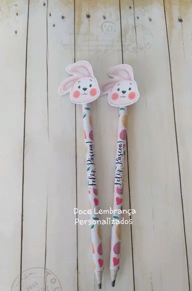 Lápis Coelhinho Personalizado Páscoa Lembrancinha