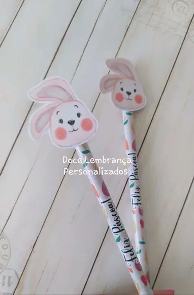 Lápis Coelhinho Personalizado Páscoa Lembrancinha