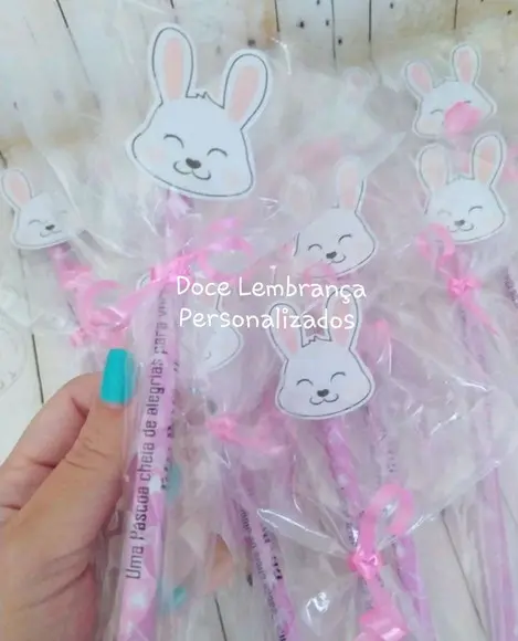 Lápis Personalizado Coelhinho Páscoa Lembrancinha