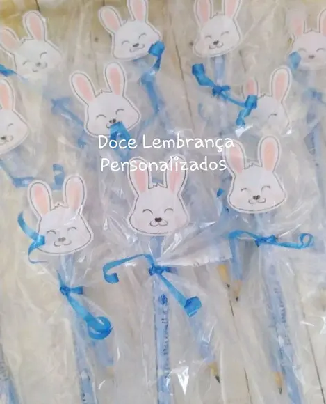 Lápis Personalizado Coelhinho Páscoa Lembrancinha