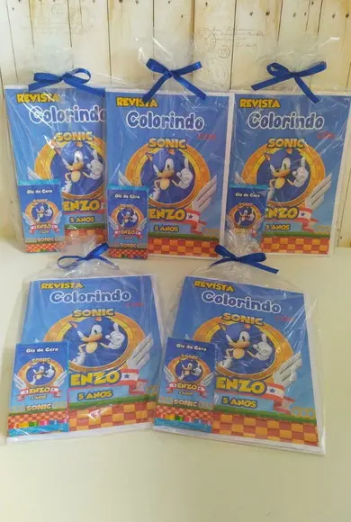 Livrinho de Colorir com Giz de Cera Sonic