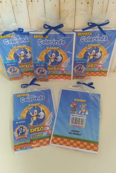 Livrinho de Colorir com Giz de Cera Sonic