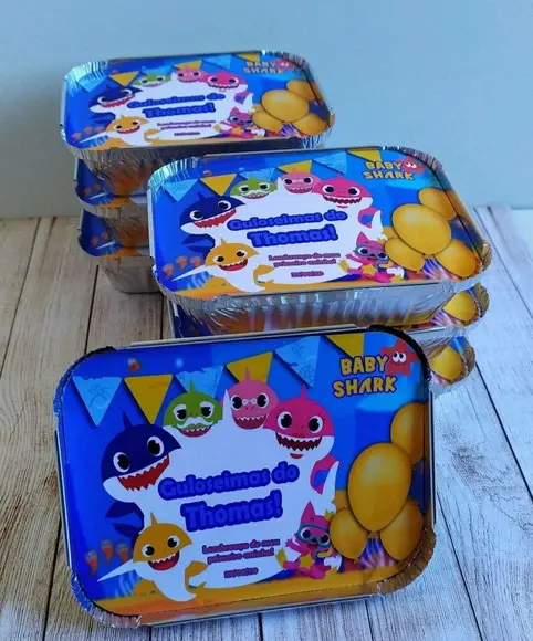 Marmitinha Baby Shark Kit Lanche Festa na Escola Aniversário