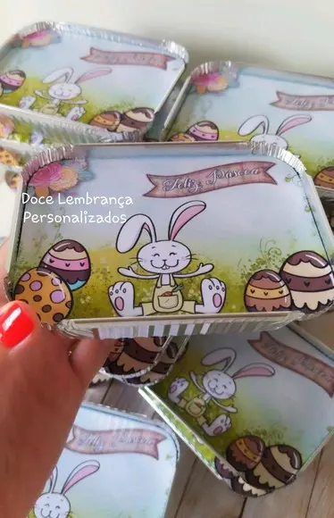Marmitinhas Personalizadas Coelho da Páscoa Lembrancinhas
