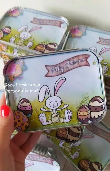 Marmitinhas Personalizadas Coelho da Páscoa Lembrancinhas