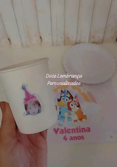 Mesa Posta Kids Bluey Kit Lanche Festa na Escola