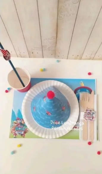 Mesa Posta Kids Patrulha Canina com Foto