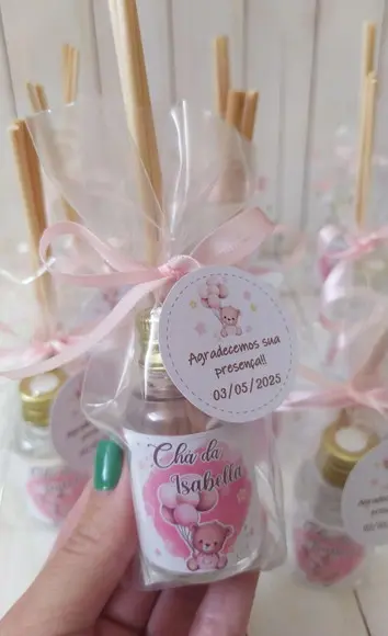 Mini Aromatizador Lembrancinha Chá de Bebê Ursinho