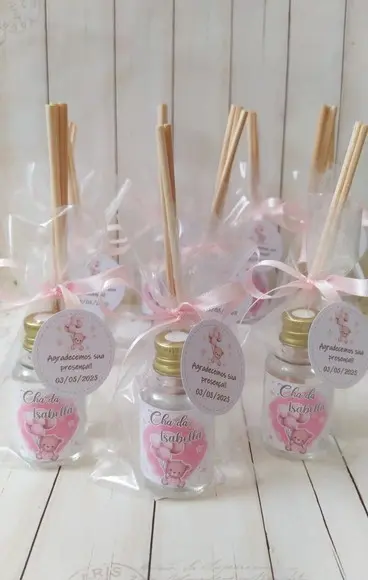 Mini Aromatizador Lembrancinha Chá de Bebê Ursinho
