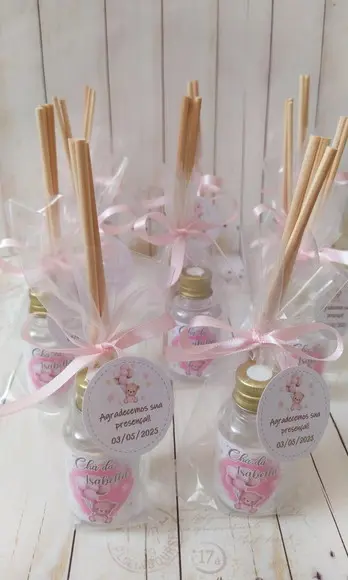 Mini Aromatizador Lembrancinha Chá de Bebê Ursinho