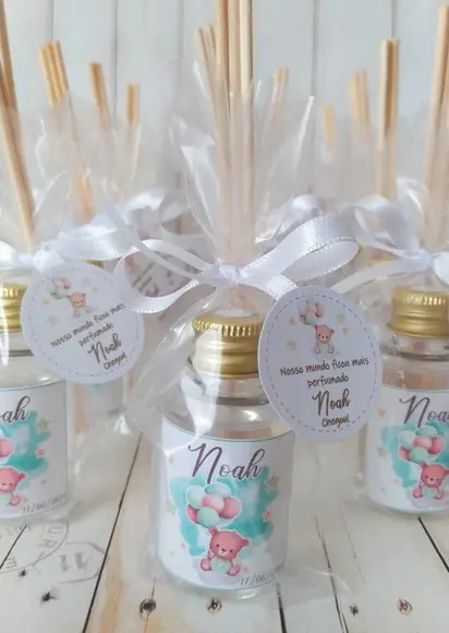 Mini Aromatizador Lembrancinha Maternidade Ursinho Menino
